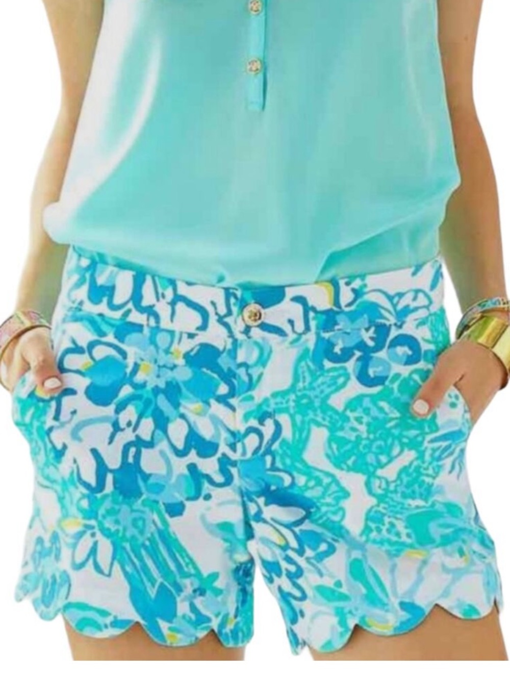 Lilly Pulitzer The Buttercup Shorts 10 Scallop Hem In A Pinch